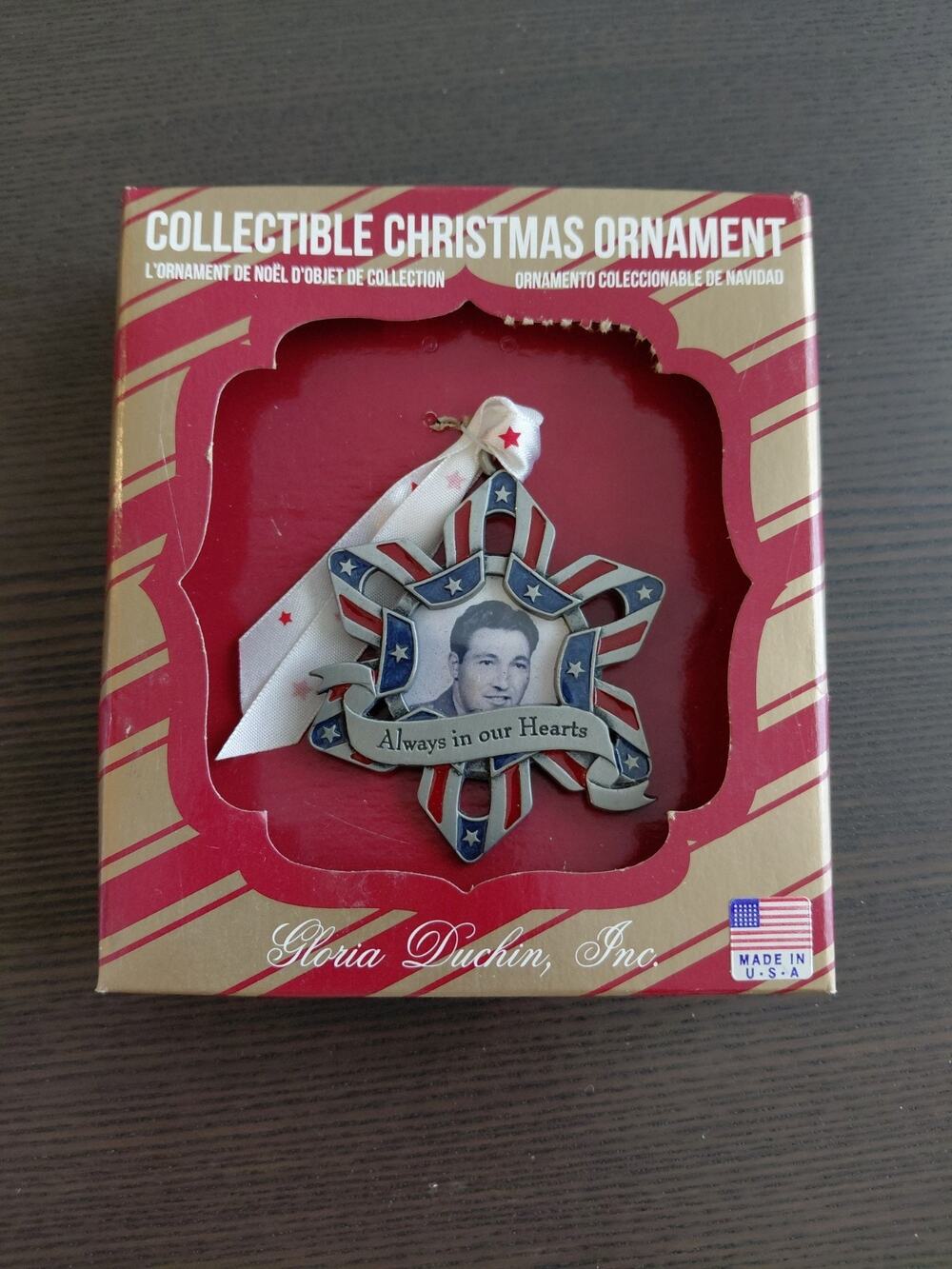 Gloria Duchin Always in our Hearts Patriotic Military Picture Photo Ornament